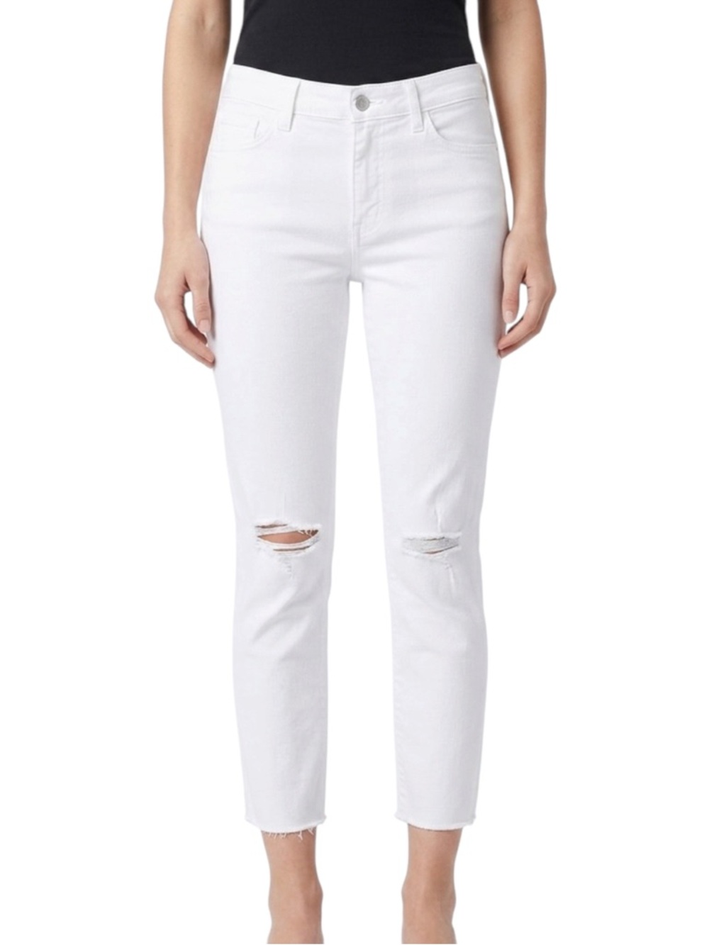 Tommy Hilfiger Denim White Distressed Crop Jeans